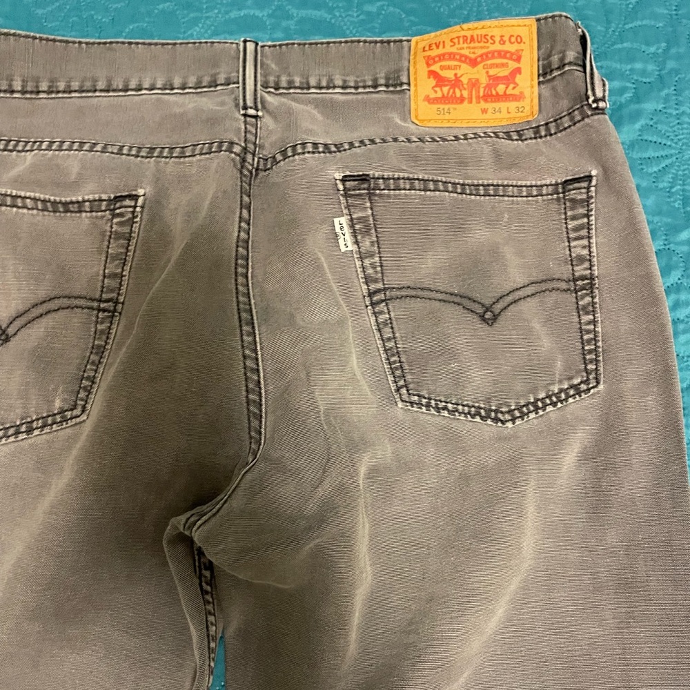 Levi’s 514 vintage, Faded Gray jeans, Straight Fit, gently used, men’s 34x32